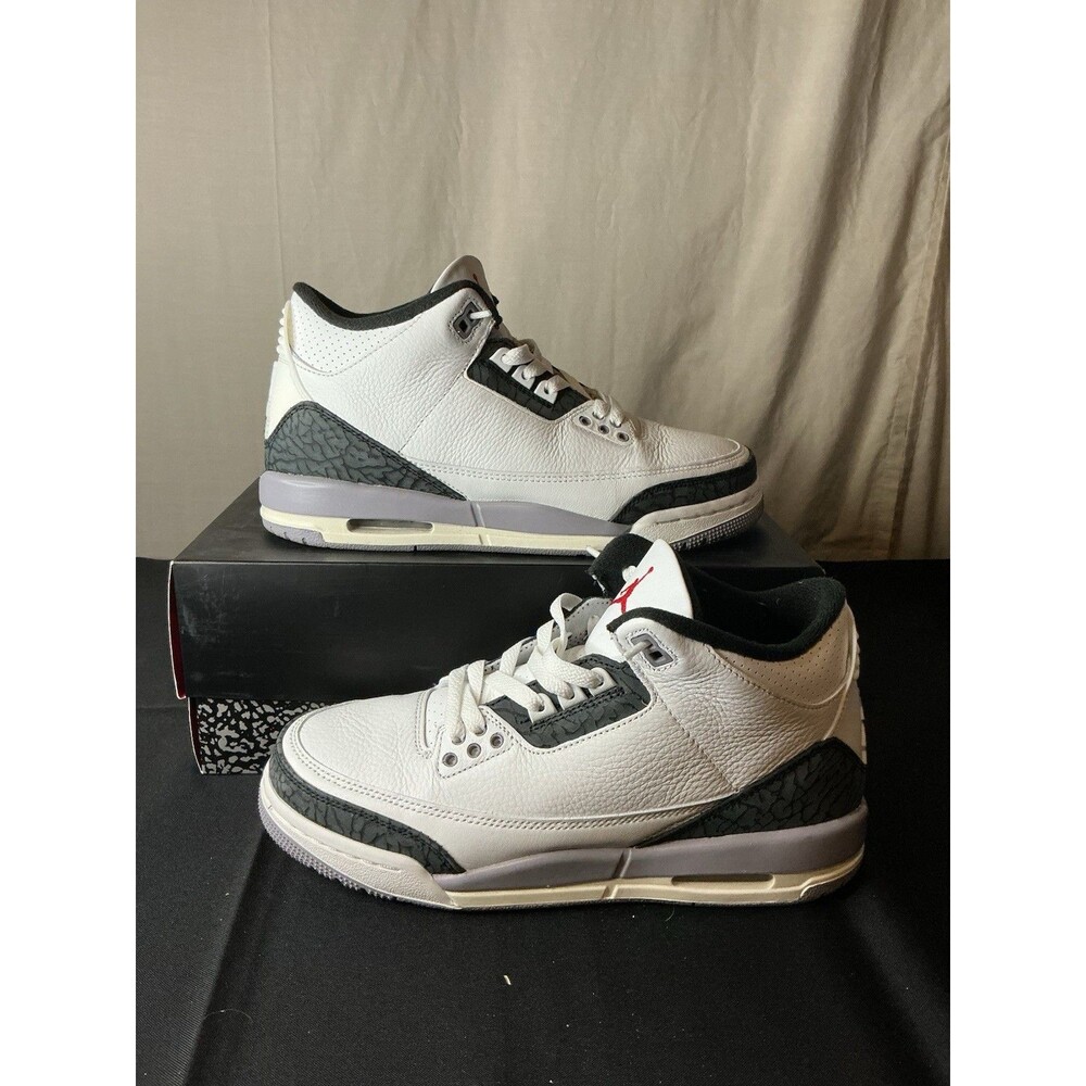 Jordan Air Jordan 3 Retro GS White Black Red Mid Top Sneakers 7Y DM0967-106